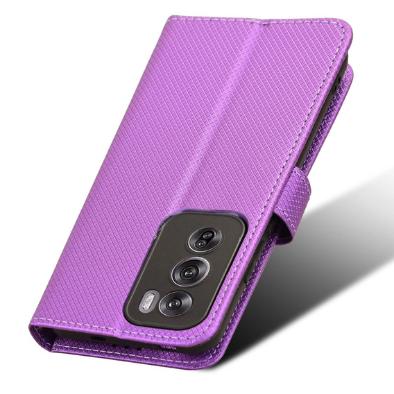Etui z klapką do Oppo Reno 12, Wallet Smart Magnet, fioletowe