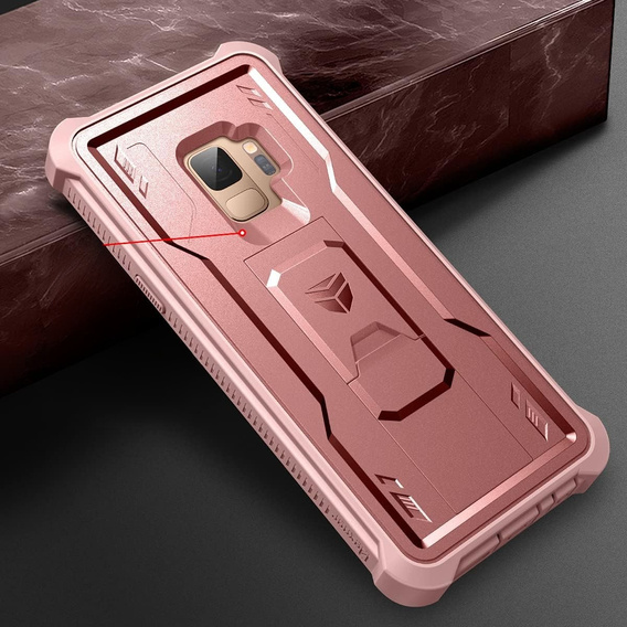 Etui pancerne do Samsung Galaxy S9, Dexnor Full Body, różowe