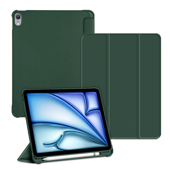 Etui do iPad Air 11" 2025/2024 (7/6 gen.), Smartcase z miejscem na rysik, ciemnozielone