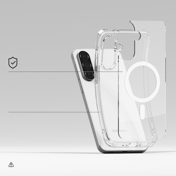 Etui Ringke do Samsung Galaxy A36 / A56 5G, Fusion MagSafe, Przezroczyste + Szkło Hartowane 9H