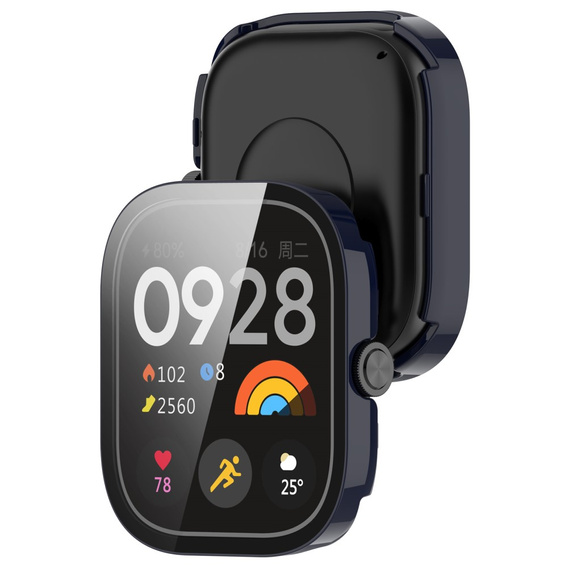 2w1 Etui + Szkło Hartowane do Xiaomi Redmi Watch 4, Granatowe