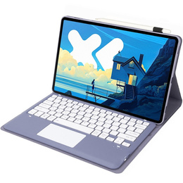 Eleganckie etui z klawiaturą i touchpadem do Lenovo Idea Tab Pro – fioletowe