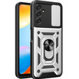 Etui pancerne do Samsung Galaxy A14 4G/5G, CamShield Slide, srebrne