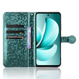 Etui Wallet Rhombus z klapką do Realme C71 – eleganckie i praktyczne, zielone