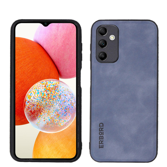 Etui do Samsung Galaxy A14 5G, ERBORD Business, z blaszką do uchwytów samochodowych, niebieskie