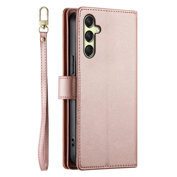 Etui z klapką do Samsung Galaxy A36 5G, Wallet Zipper Pocket, różowe