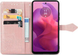Etui z klapką do Motorola Moto E14, Mandala, różowe