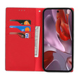 Etui z klapką do Google Pixel 9A, Litchi Skin Grain, czarne