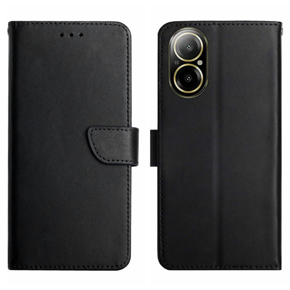 Etui z klapką do Realme C67, Nappa Texture Wallet, czarne