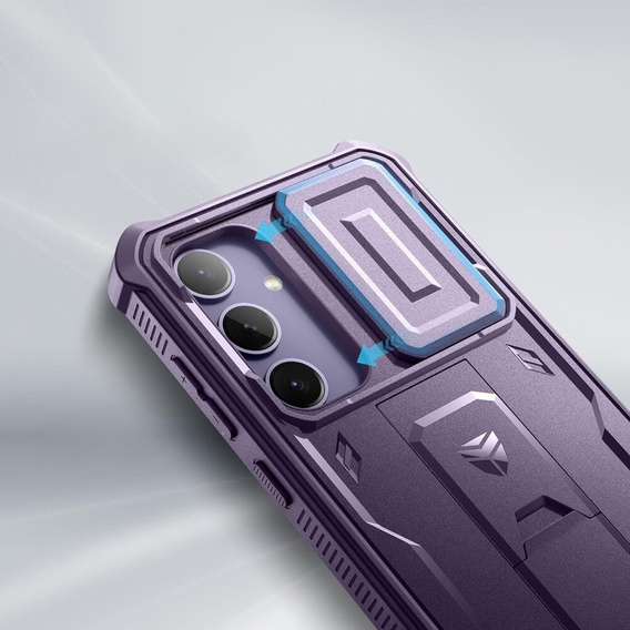 Etui pancerne do Samsung Galaxy S24 Plus, Dexnor Full Body (Two Frames), fioletowe