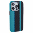 Etui do iPhone 13 Pro Max, Carbon Fiber MagSafe, czarne / niebieskie