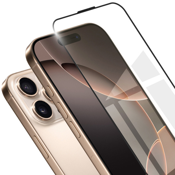 Szkło Hartowane 3D do iPhone 16 Pro Max, z czarną ramką