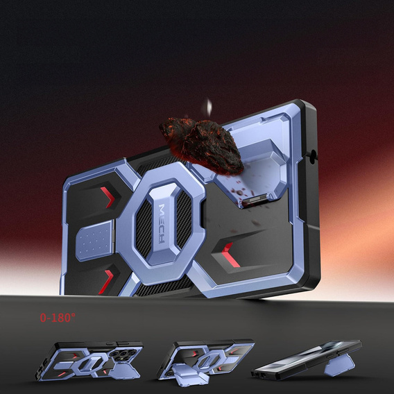 Etui do Samsung Galaxy S25 Ultra, Tongate MECH MagSafe Series, niebieskie + Szkło Hartowane 9H