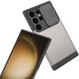Pancerne etui do MagSafe na Galaxy S24 Ultra, ERBORD MagProtect Cam Slider, szare gunmetal