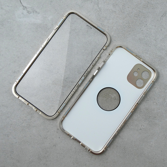 Etui Magnetic Dual Glass MagSafe do iPhone 11, złote
