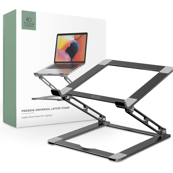Aluminiowa podstawka do laptopa, stojak Tech-Protect  - Szary