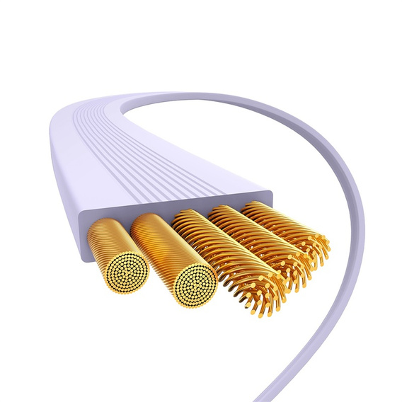 Zwijany kabel Baseus Free2Draw Mini USB-C 100W – fioletowy