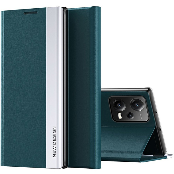Zestaw Etui Side Magnetic do Xiaomi Poco X5 5G / Redmi Note 12 5G, Zielone + szkło