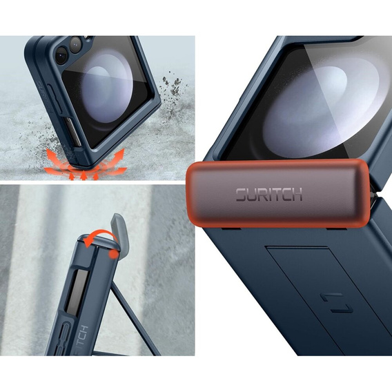 Etui do Samsung Galaxy Z Flip 5, Suritch Full Body, granatowe