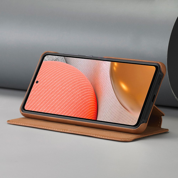 Etui z klapką do Samsung Galaxy A52 5G / 4G, LC.IMEEKE, brązowe