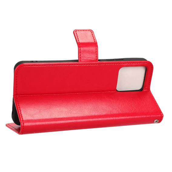 Etui z klapką do T Phone 5G, Crazy Horse Wallet, czerwone