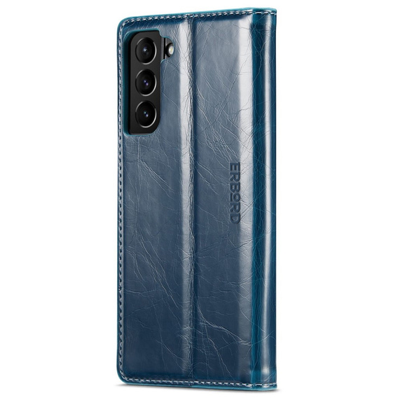 Etui z klapką do Samsung Galaxy S23, ERBORD Waxy Wallet, niebieskie