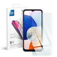 Zestaw Etui do Samsung Galaxy A14 4G/5G, Fusion Hybrid, Przezroczyste / Czerwone + Szkło 9H