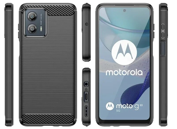 Etui do Motorola Moto E14, Carbon, czarne