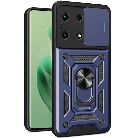 Etui pancerne do Infinix Zero 30 5G, CamShield Slide, niebieskie