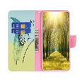 Etui z klapką do Motorola Moto G84 5G, Wallet, Feather niebieskie / żółte