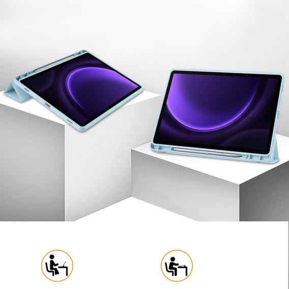 Etui do Samsung Galaxy Tab S10 Lite / S10 FE / S9 FE, Smartcase z miejscem na rysik, niebieskie