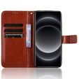 Etui z klapką do Xiaomi 14 Ultra, Crazy Horse Wallet, brązowe