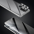 Etui do Samsung Galaxy S24 Ultra, Privacy Dual Glass, srebrne