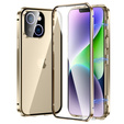 Etui do iPhone 14 Plus, Magnetic Dual Glass, złote
