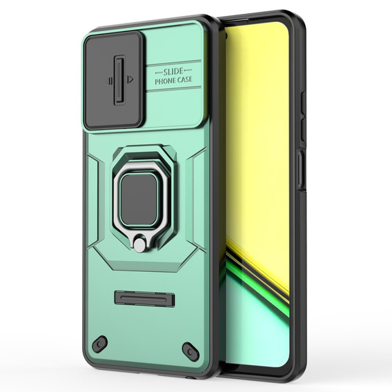 Etui do Realme C67 4G, KickStand Camera Lens, zielone