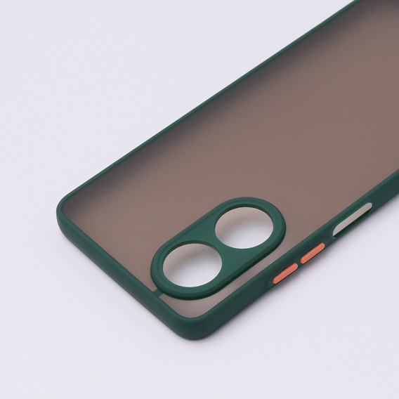 Etui silikonowe do Oppo A78 5G, z ochroną aparatu, przezroczyste / zielone