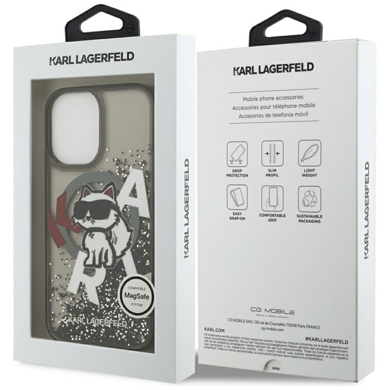 Etui Karl Lagerfeld Liquid Glitter Choupette MagSafe do iPhone 17