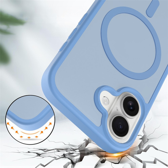 Etui Matt Case do iPhone 17, do MagSafe, półprzezroczyste niebieskie
