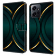 Etui z klapką do Xiaomi Redmi Note 12 4G, Wallet, Contour zielone / złote