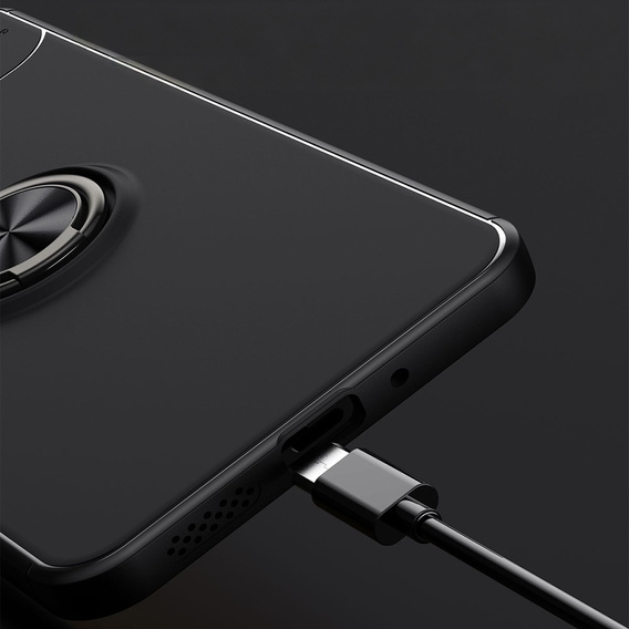 Etui KickStand Finger Ring do Xiaomi Redmi 13 / Poco C65, Czarne