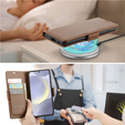 Etui do Samsung Galaxy S24, ERBORD Glossy Litchi, portfel z klapką, brązowe