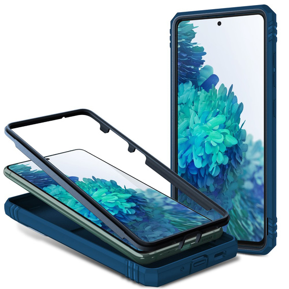 Etui pancerne do Samsung Galaxy S20 FE, CamShield Slide, niebieskie