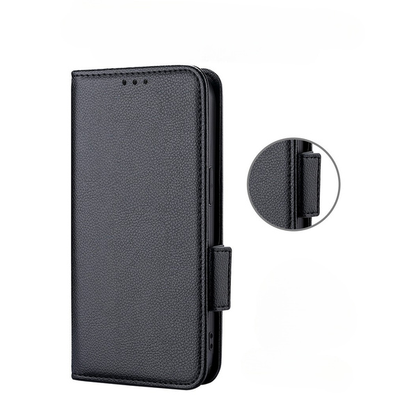 Etui z klapką do Nokia X30 5G, Wallet Litchi Magnet Case, czarne