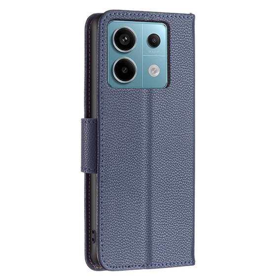 Etui z klapką do Xiaomi Redmi Note 13 Pro 5G, Wallet Litchi Leather, granatowe