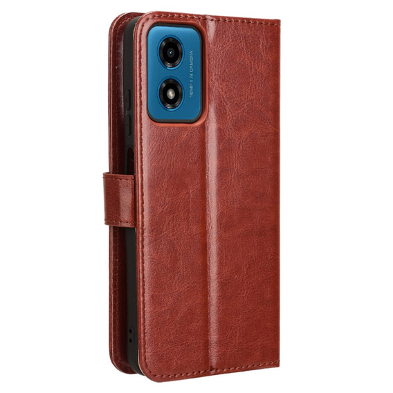 Etui z klapką do Motorola Moto G24 / G24 Power / G04, Crazy Horse Wallet, brązowe
