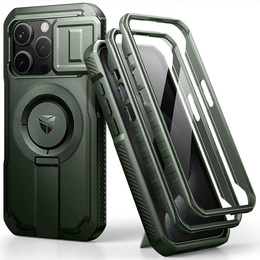 Magnetyczne etui Dexnor z osłoną aparatu i uchwytem – iPhone 15 Pro - zielone