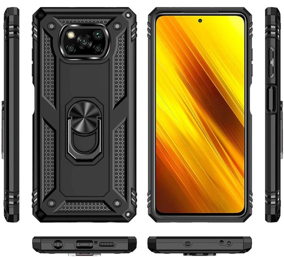 Etui pancerne do Xiaomi Poco X3 NFC, Nox Case Ring, czarne