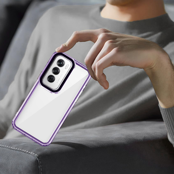 Etui do Oppo A80, Fusion Hybrid, przezroczyste / fioletowe