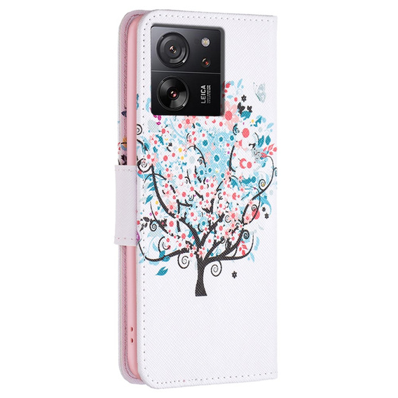 Etui z klapką do Xiaomi 13T / 13T Pro / Redmi K60 Ultra, Wallet, Colorful Tree białe