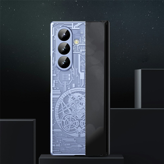 Etui do Samsung Galaxy Z Fold7 5G, Mechanical Legend, niebieskie